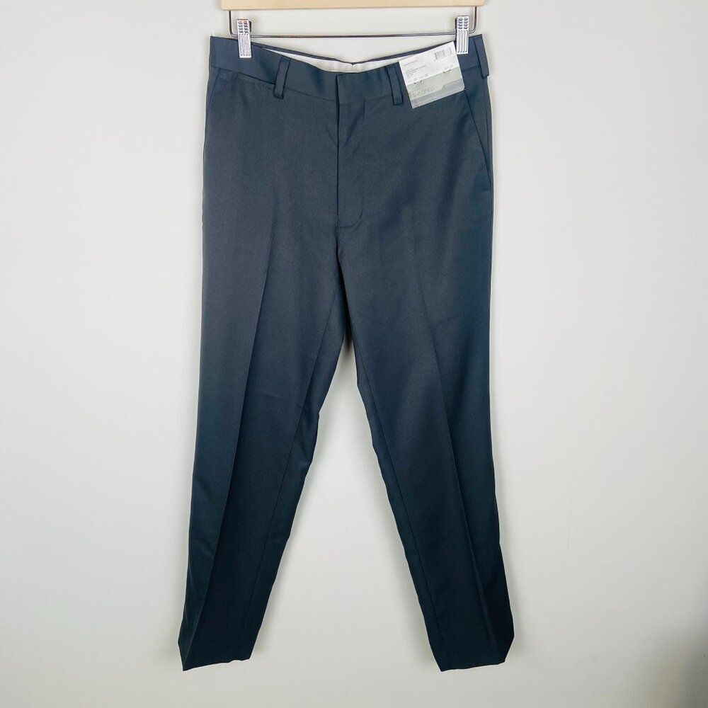 New Louis Raphael Tailored Modern Fit Polyester Gray Dress Pants, Size 30 x 30
